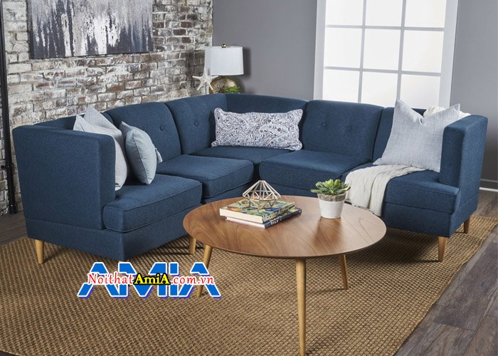 Mẫu ghế sofa giá rẻ SFN13987 với gam màu xanh sẫm sang trọng