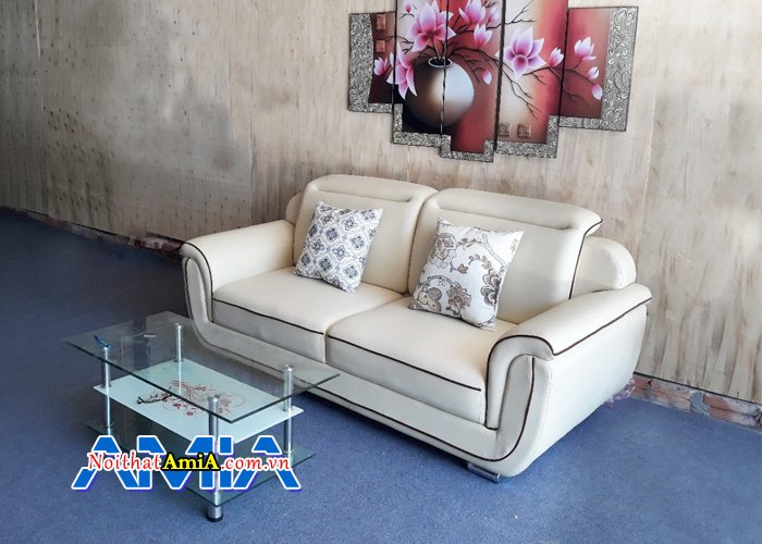 Mẫu ghế sofa chất liệu da cho phòng khách nhỏ SFD150