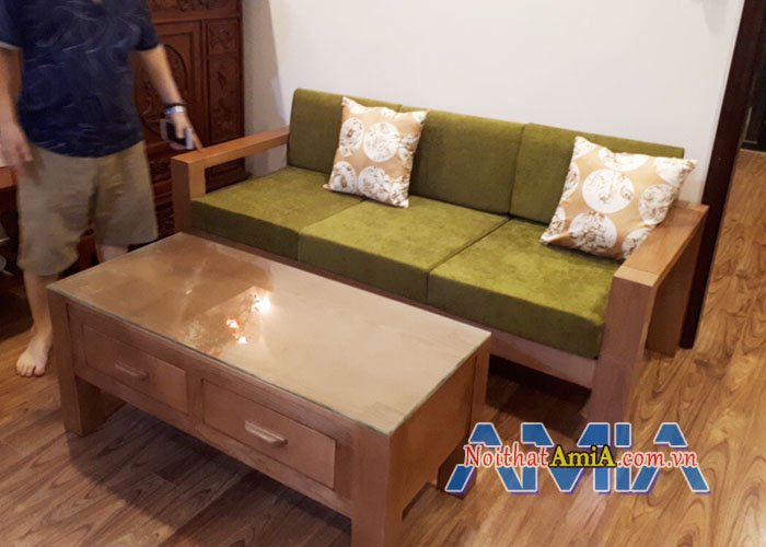 Bộ bàn ghế gỗ Sồi cho phòng khách chung cư