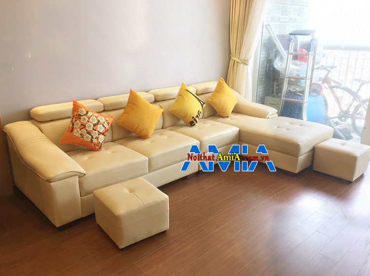 Hình ảnh Sofa góc chữ L đẹp Hà Nội cho phòng khách nhà chung cư 158