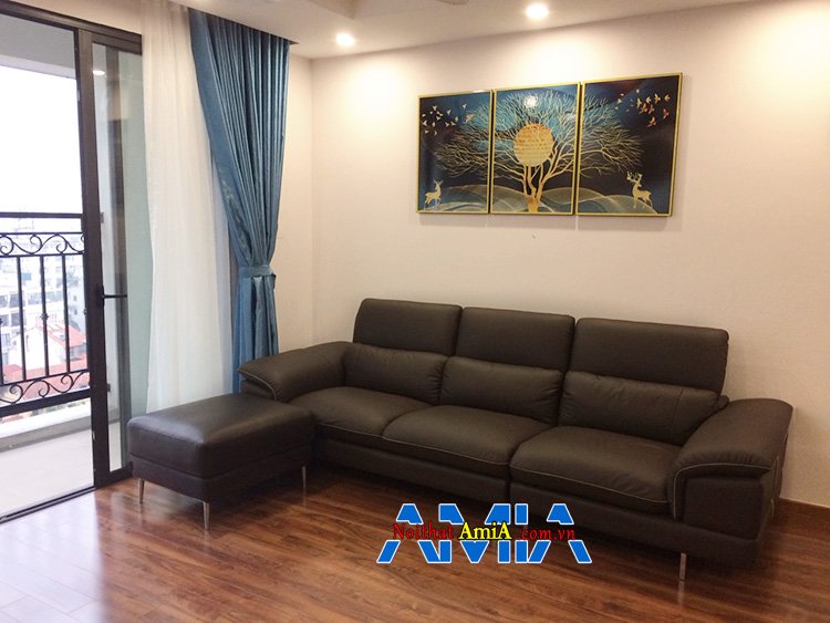 Hình ảnh Sofa kèm tranh phòng khách chung cư đẹp hiện đại