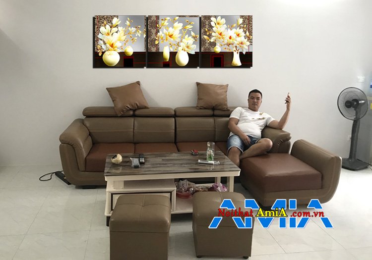 Mẫu bộ bàn ghế sofa cho nhà chung cư và bức tranh đẹp
