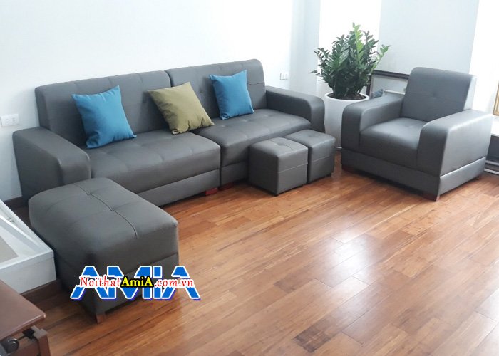 Mẫu ghế sofa văng dài kết hợp với ghế chủ sang trọng cho phòng giám đốc AmiA SFD205