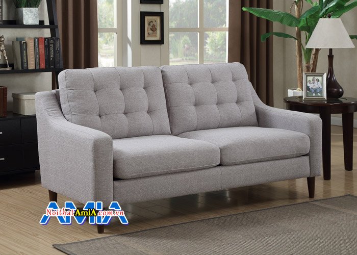Hình ảnh mẫu ghế sofa văng nỉ đẹp được rút khuy ở gối dựa bắt mắt sfn14056