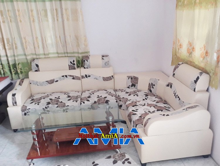 Bộ sofa da kết hợp nỉ giá rẻ AmiA SFD133
