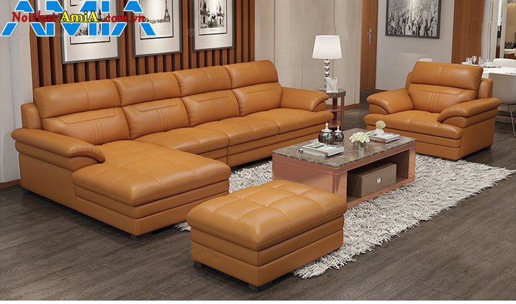 bộ sofa góc chữ L kê phòng khách lớn AmiA SFD204