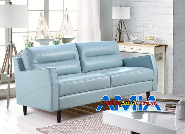 Ảnh mẫu ghế sofa văng kích thước nhỏ đẹp màu xanh da trời hiện đại
