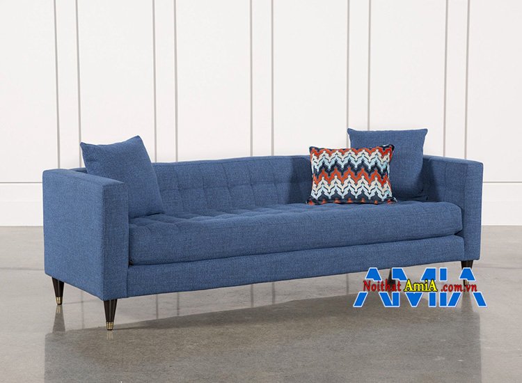 Hình ảnh Ghế sofa phòng ngủ hiện đại màu xanh thiết kế dạng ghế sofa văng