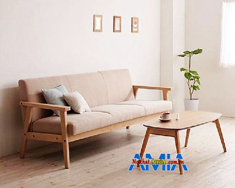 Hình ảnh Sofa văng gỗ cho phòng ngủ đơn giản đẹp hiện đại
