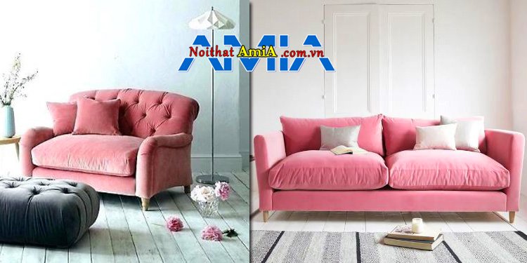 Hình ảnh ghế sofa màu hồng đẹp cho phòng ngủ vợ chồng mới cưới hiện đại