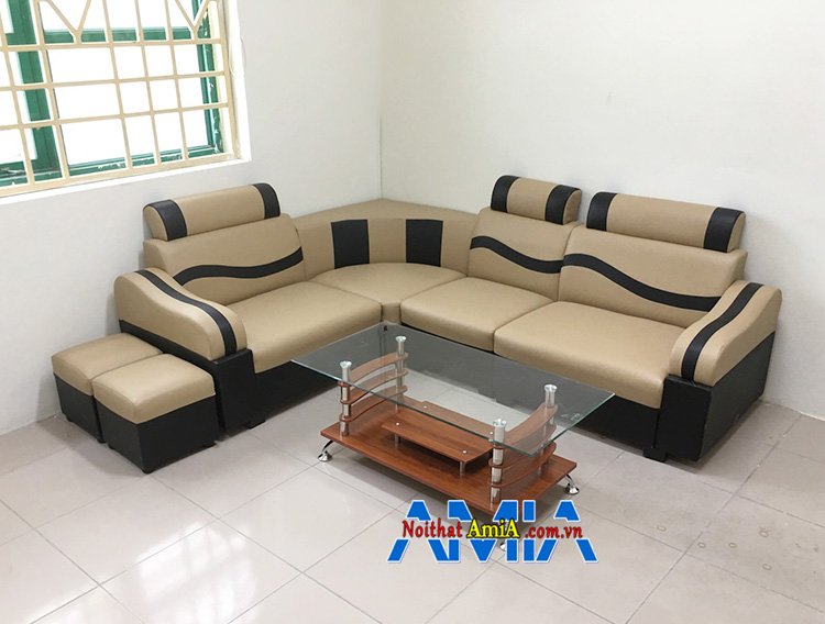 Hình ảnh Sofa Nguyễn Xiển mua tại AmiA Hà Nội thiết kế dạng sofa góc nhỏ giá rẻ