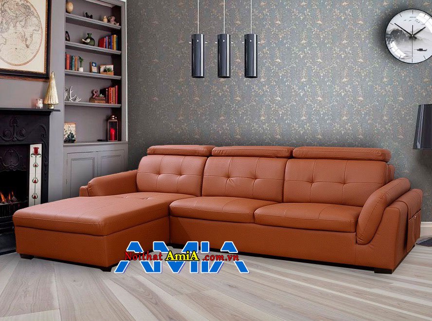 Ghế sofa da góc giá rẻ AmiA SFD249