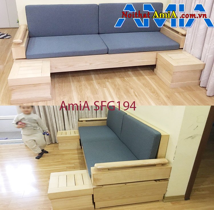 Mẫu ghế sofa gỗ giá rẻ nhỏ gọn AmiA