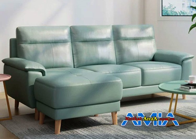 Sofa góc chữ L màu xanh làm theo yêu cầu