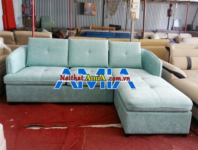 Ghế sofa nỉ hiện đại dạng chữ L tại kho trưng bày