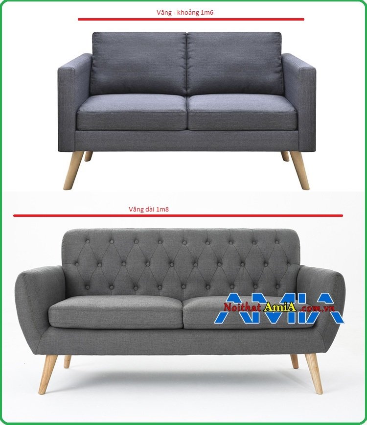 Mẫu ghế sofa văng 1m6 - 1m8 kích thước nhỏ gọn