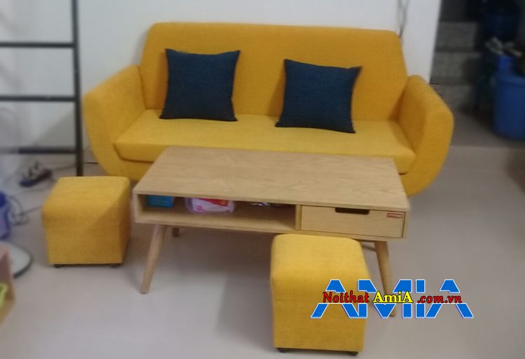 Giá bán sofa nỉ màu vàng nhỏ gọn giá rẻ