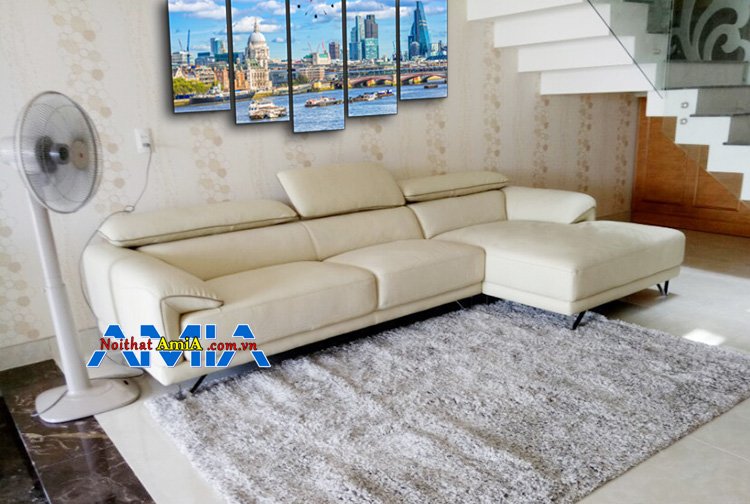 Mẫu sofa da góc L căn hộ chung cư D'Capital Trần Duy Hưng