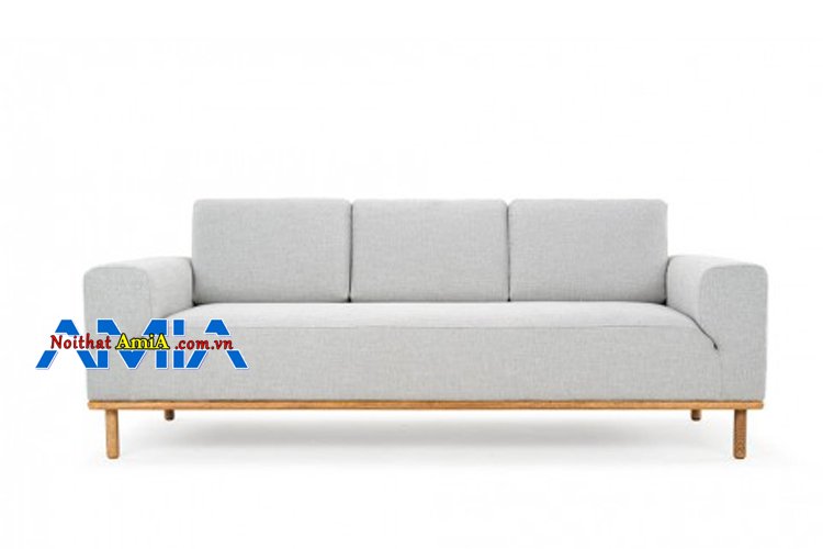 Mẫu sofa văng gỗ 3 chỗ màu xám trắng hiện đại