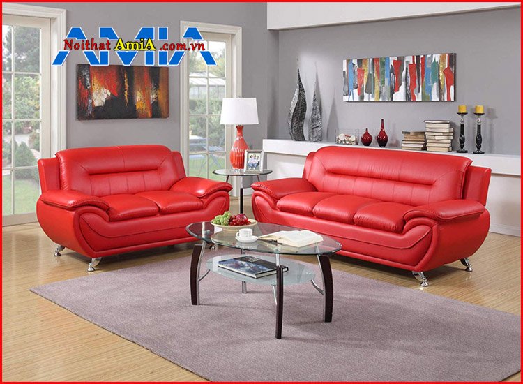 Hình ảnh bộ ghế sofa màu đỏ đẹp xu hướng 2020