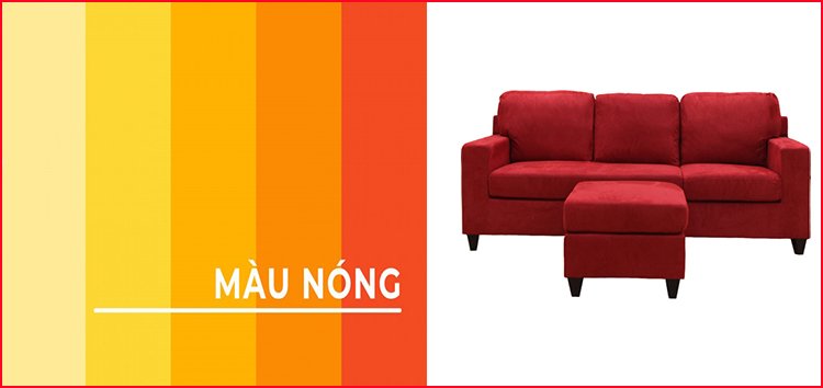 Cách chọn sofa màu nóng cho phòng khách chung cư phù hợp