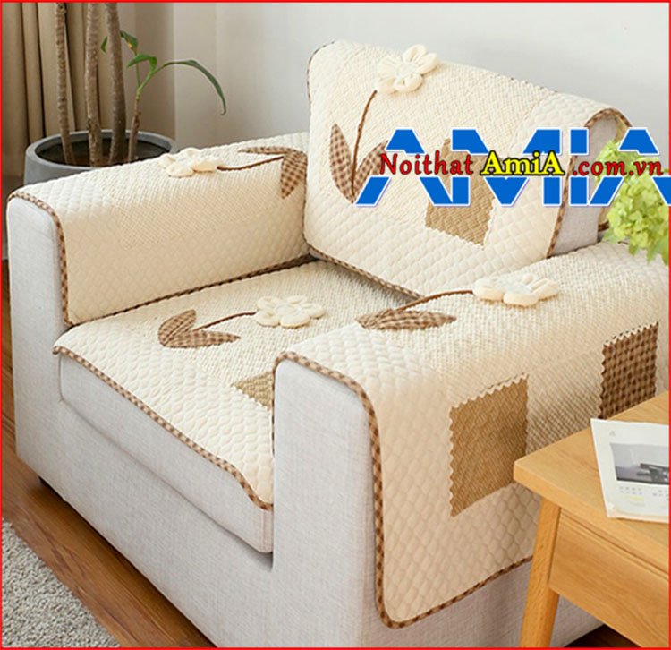Ghế sofa đơn nỉ hiện đại phong cách Hàn Quốc