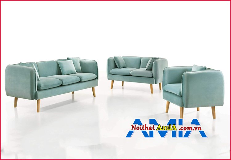 Hình ảnh Bộ sofa phòng khách đẹp xanh ngọc bích hiện đại