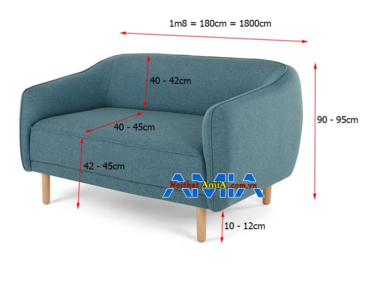 Kích thước sofa 2 chỗ 1m8 chính xác
