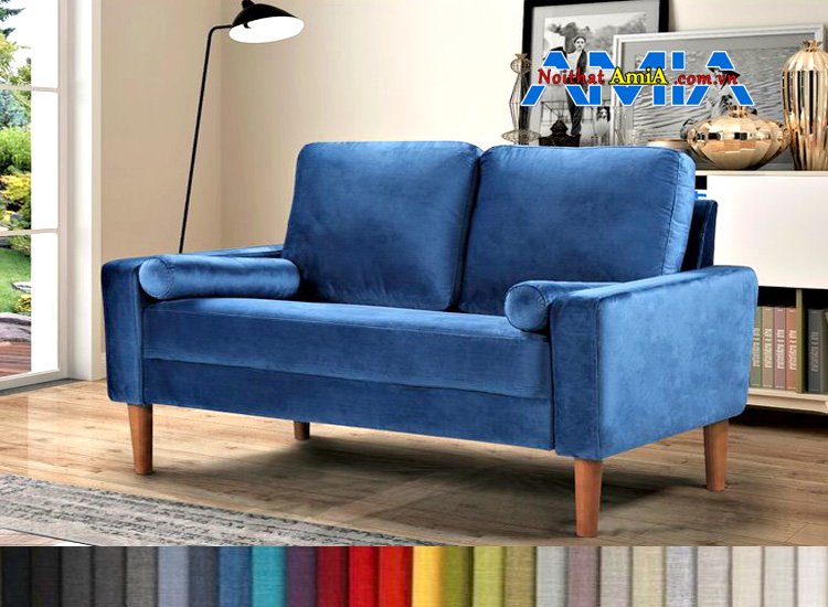 Hình ảnh ghế sofa băng màu xanh dương nhỏ gọn