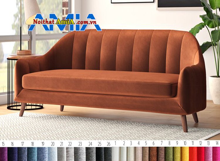 sofa chân gỗ 12cm màu nâu đẹp