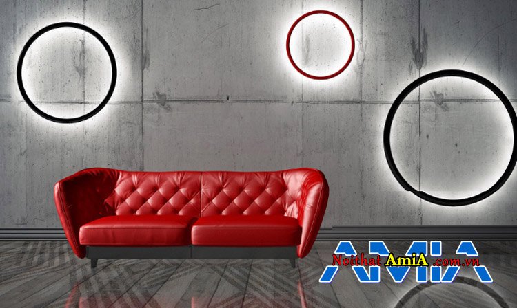 Bộ sofa da đẹp Hà Nội màu đỏ AmiA SFD03033030