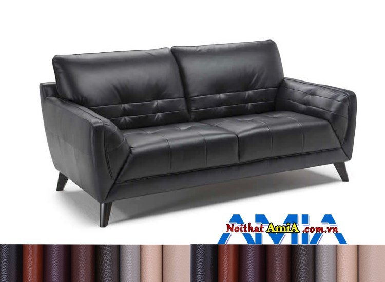 Ghế sofa da màu đen dạng văng nhỏ