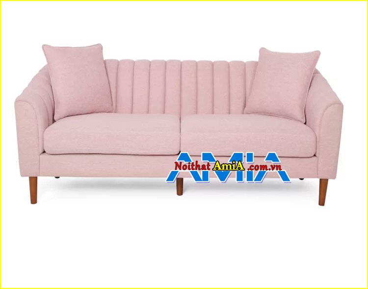 Hình ảnh ghế sofa nhỏ mini bọc nhung màu hồng phấn