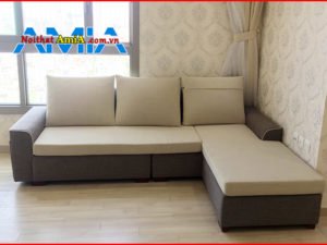 Hình ảnh ghế sofa nỉ đẹp viền tay nổi SFN200