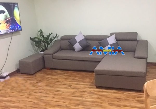 Mẫu ghế sofa nỉ góc L tại nhà khách hàng