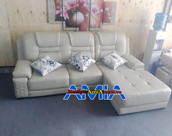 Bộ sofa góc chữ L hiện đại màu trắng sữa SFD 173