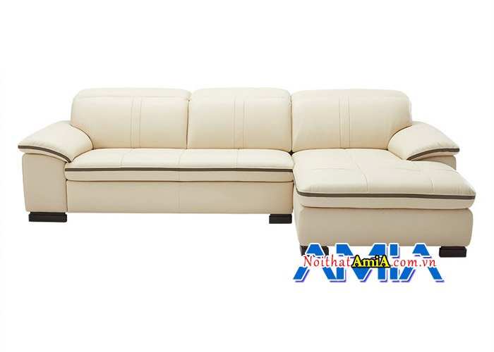 Ghế sofa góc da với gam mầu kem sang trọng SFD13936