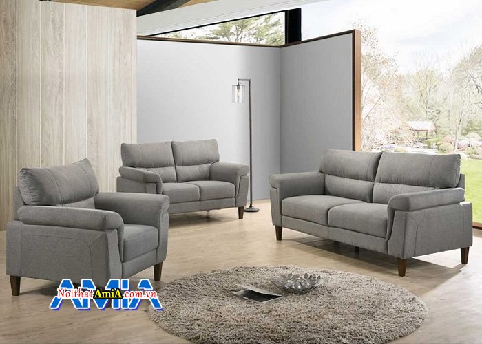 Ghế sofa nỉ cao cấp cho phòng khách SFN14016 với kiểu dáng chân đé cao hiện đại