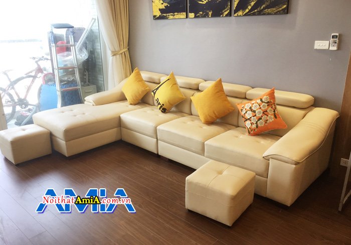 Hình ảnh ghế sofa SFD158 chất liệu da kiểu dáng gật gù hiện đại