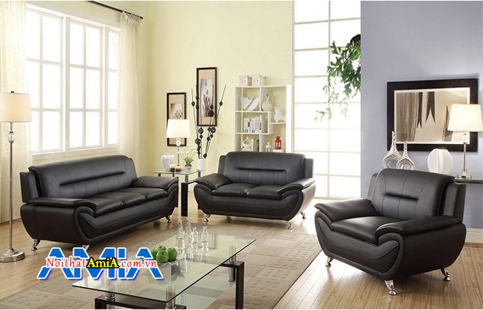 Hình ảnh mẫu sofa bộ da cho phòng khách rộng lớn SFD13947