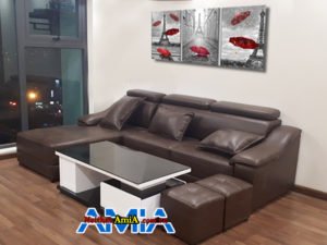 Mẫu sofa da đẹp cho phòng khách SFD 158