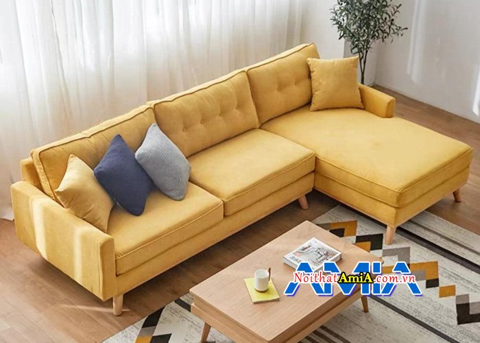 Mẫu sofa phòng khách hiện đại với gam màu vàng nổi bật cho mùa hè SFN13993