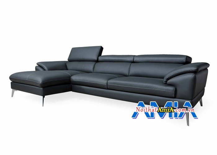 Mẫu sofa SFD13917 với da màu đen sang trọng cho phòng khách