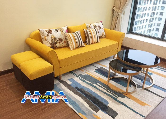 Ghế sofa phòng khách kiểu dáng văng đẹp với gam màu vang cực nổi bật SFN216