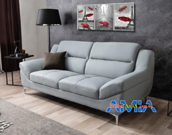 sofa văng màu ghi kem được sát tường