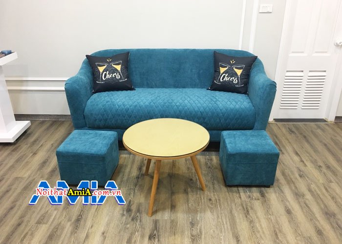 Ghế sofa chất liệu nỉ đẹp với ghế ngồi được may hình quả chám bắt mắt SFN181