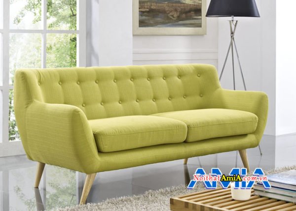 Mẫu ghế sofa nỉ dạng văng được rút khuy rất nổi bật SFN163