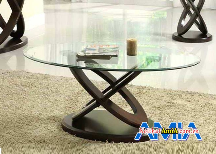 Hình ảnh Mẫu bàn sofa mặt kính sang trọng cho phòng khách BTR181