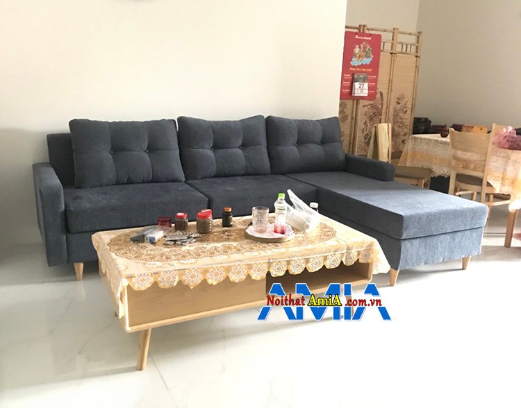 Hình ảnh Bộ sofa giá rẻ đẹp hình chữ L tiện lợi giá dưới 8 triệu đồng