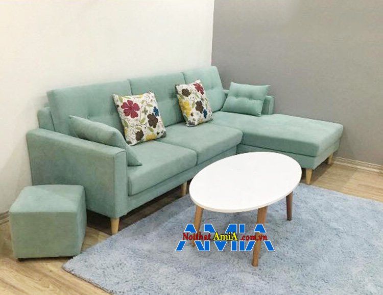 Hình ảnh Bộ sofa mini đẹp dạng góc chữ L giá rẻ tại Hà Nội